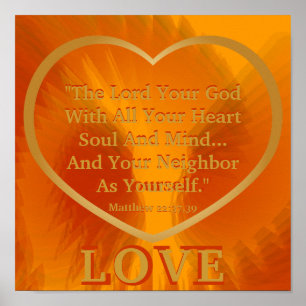 Goldene Regel auf fiery Angelic Flügel Poster -Cus