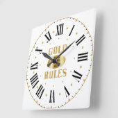 Goldene Regel II römische Zahl Quadratische Wanduhr (Winkel)