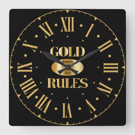 Goldene Regel römische Zahl Quadratische Wanduhr (Vorderseite)