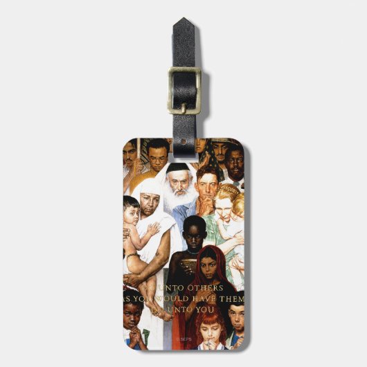 Goldene Regel von Norman Rockwell Gepäckanhänger (Vorderseite vertikal)