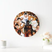 Goldene Regel von Norman Rockwell Große Wanduhr (Zuhause)