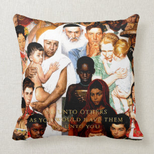 Goldene Regel von Norman Rockwell Kissen