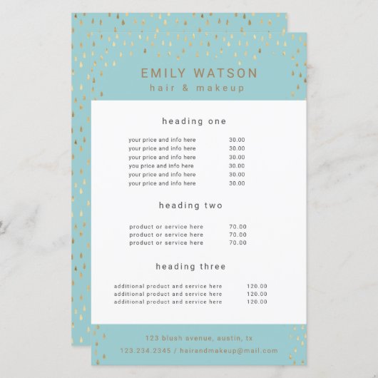 Goldene Regenfälle bei Imitaten Foil Service und P (Vorne/Hinten)