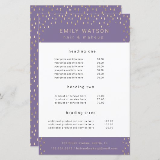 Goldene Regenfälle bei Imitaten Foil Service und P (Vorne/Hinten)