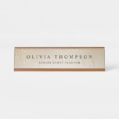 Goldene Regenzeichenbeleuchtung Schreibtischnamensplakette (Vorderseite )