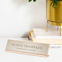 Goldene Regenzeichenbeleuchtung Schreibtischnamensplakette