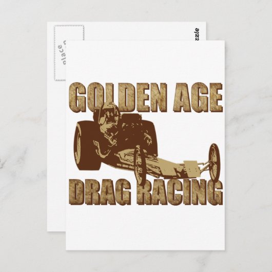 Goldene Rennfahrer Postkarte (Vorne/Hinten)