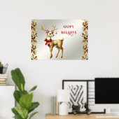 Goldene Rentier Holiday Poster (Heimbüro)