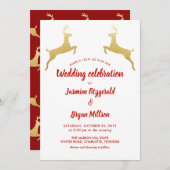 Goldene Rentiere | Christmas | Hochzeit Einladung (Vorne/Hinten)