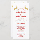 Goldene Rentiere | Christmas | Hochzeitsprogramm Programm (Vorne/Hinten)