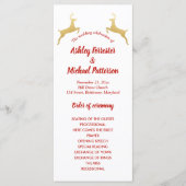 Goldene Rentiere | Christmas | Hochzeitsprogramm Programm (Vorderseite)