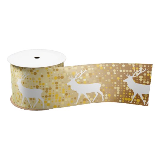 Goldene Rentiere Satinband (Spule)
