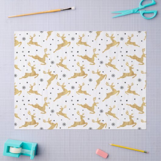 Goldene Rentiere Seidenpapier (Basteln)