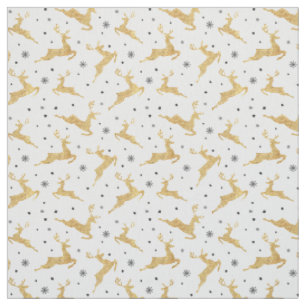Goldene Rentiere Stoff
