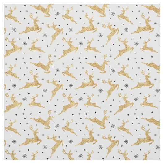 Goldene Rentiere Stoff (Muster)