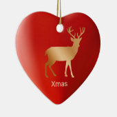 Goldene Rentiere und Kalligraphie Keramik Ornament (Rechts)