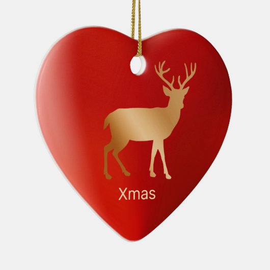 Goldene Rentiere und Kalligraphie Keramik Ornament (Rechts)