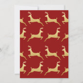 Goldene Rentiere | Weihnachts-Probe-Abendessen Einladung (Rückseite)