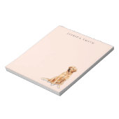 Goldene Retriever-Abbildung auf rosa Notepad Notizblock (Rotiert)