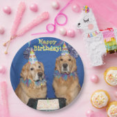 Goldene Retriever-alles- Gute zum Geburtstagkuchen Pappteller (Party)