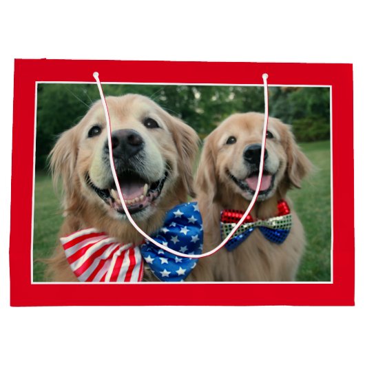 Goldene Retriever am Große Geschenktüte (Rückseite)