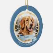 Goldene Retriever Aquarellhockkunst Keramik Ornament (Rechts)