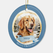 Goldene Retriever Aquarellhockkunst Keramik Ornament (Links)