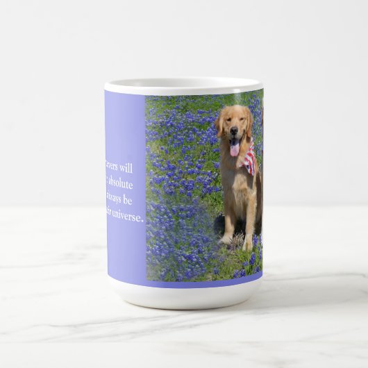 Goldene Retriever-blaue Mützen-Tasse Kaffeetasse (Mittel)