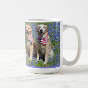 Goldene Retriever-blaue Mützen-Tasse Kaffeetasse