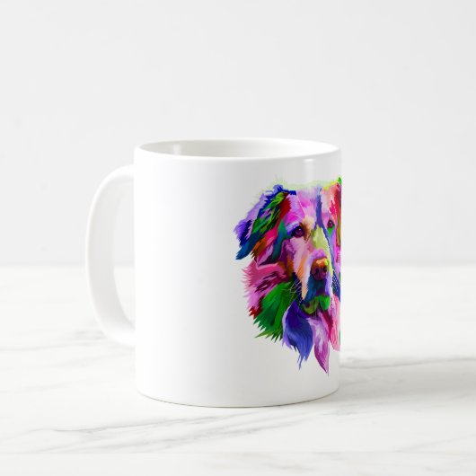 goldene Retriever bunt Kaffeetasse (Vorderseite Links)