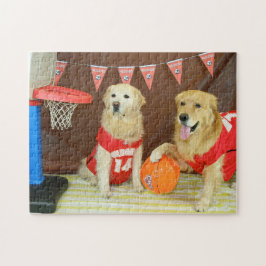 Goldene Retriever, die Basketball spielen Puzzle