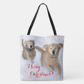 Goldene Retriever, die durch das Tasche (Rückseite)