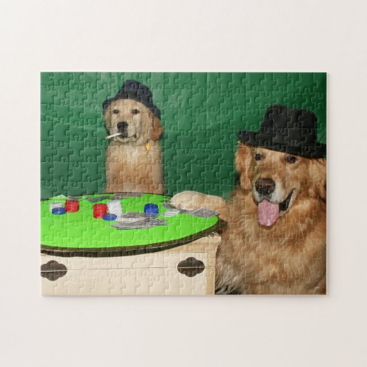 Goldene Retriever, die Poker spielen Puzzle (Horizontal)
