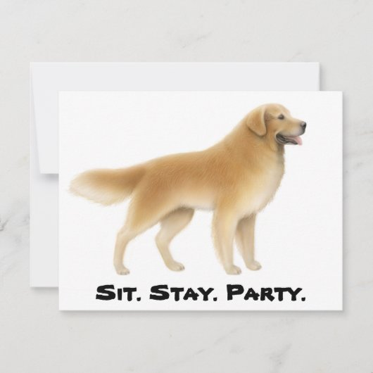 Goldene Retriever Einladung (Vorderseite)