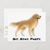 Goldene Retriever Einladung (Vorne/Hinten)
