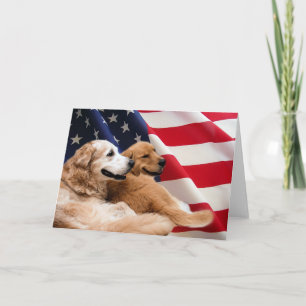 Goldene Retriever-Flagge-Karte Karte
