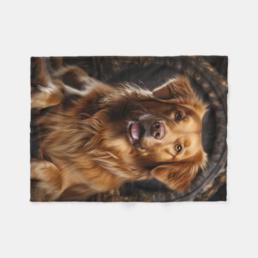 Goldene Retriever Fleecedecke (Vorderseite (Horizontal))