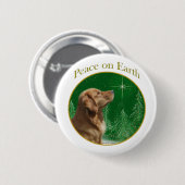 Goldene Retriever Frieden Button (Vorne & Hinten)