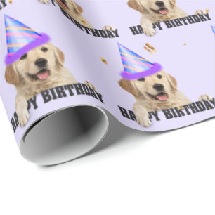 Goldene Retriever Geburtstag Geschenkpapier