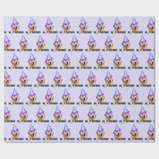 Goldene Retriever Geburtstag Geschenkpapier (Flach)