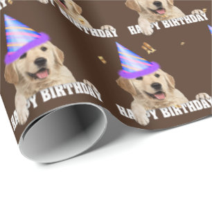 Goldene Retriever Geburtstag Geschenkpapier