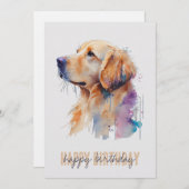 Goldene Retriever Geburtstagskarte Dankeskarte (Vorne/Hinten)