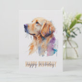 Goldene Retriever Geburtstagskarte Dankeskarte (Stehend Vorderseite)