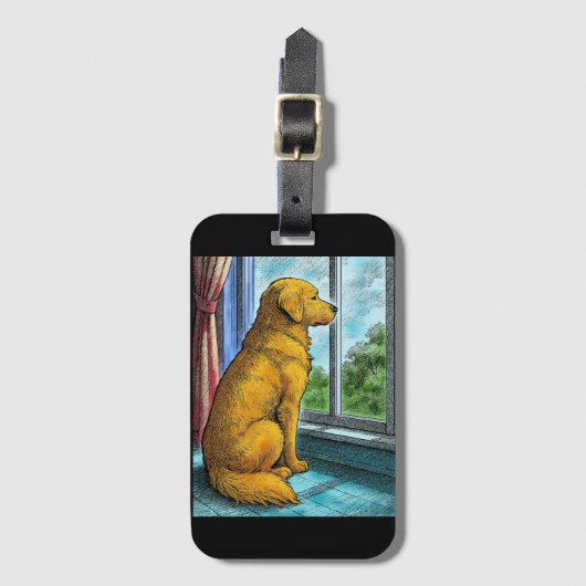 Goldene Retriever Gepäckanhänger (Vorderseite Vertikal)