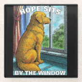 Goldene Retriever Glasuntersetzer (Vorderseite)