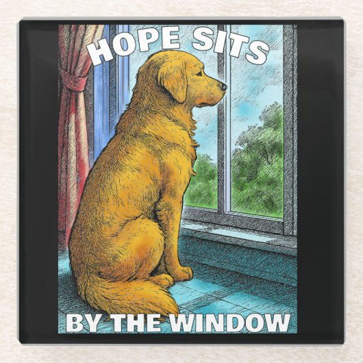 Goldene Retriever Glasuntersetzer (Vorderseite)