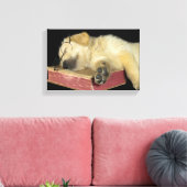 Goldene Retriever im alten Buch Leinwanddruck (Insitu (Wohnzimmer))
