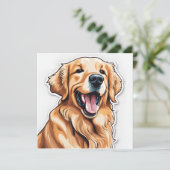 Goldene Retriever-Karte (Stehend Vorderseite)