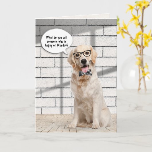 Goldene Retriever Karte (Gelbe Blume)