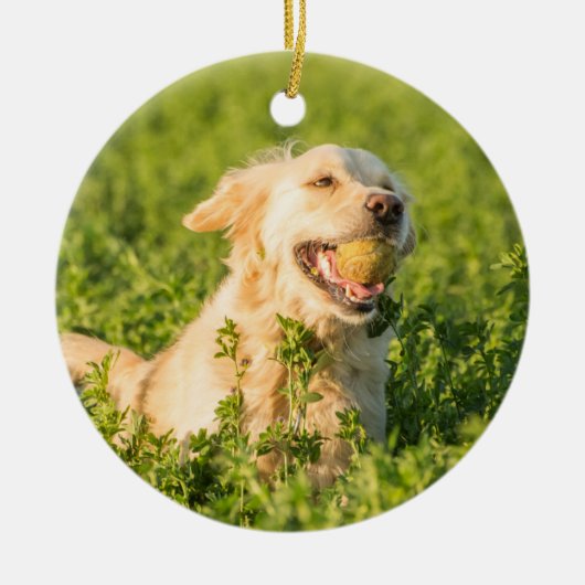 Goldene Retriever Keramik Ornament (Vorne)